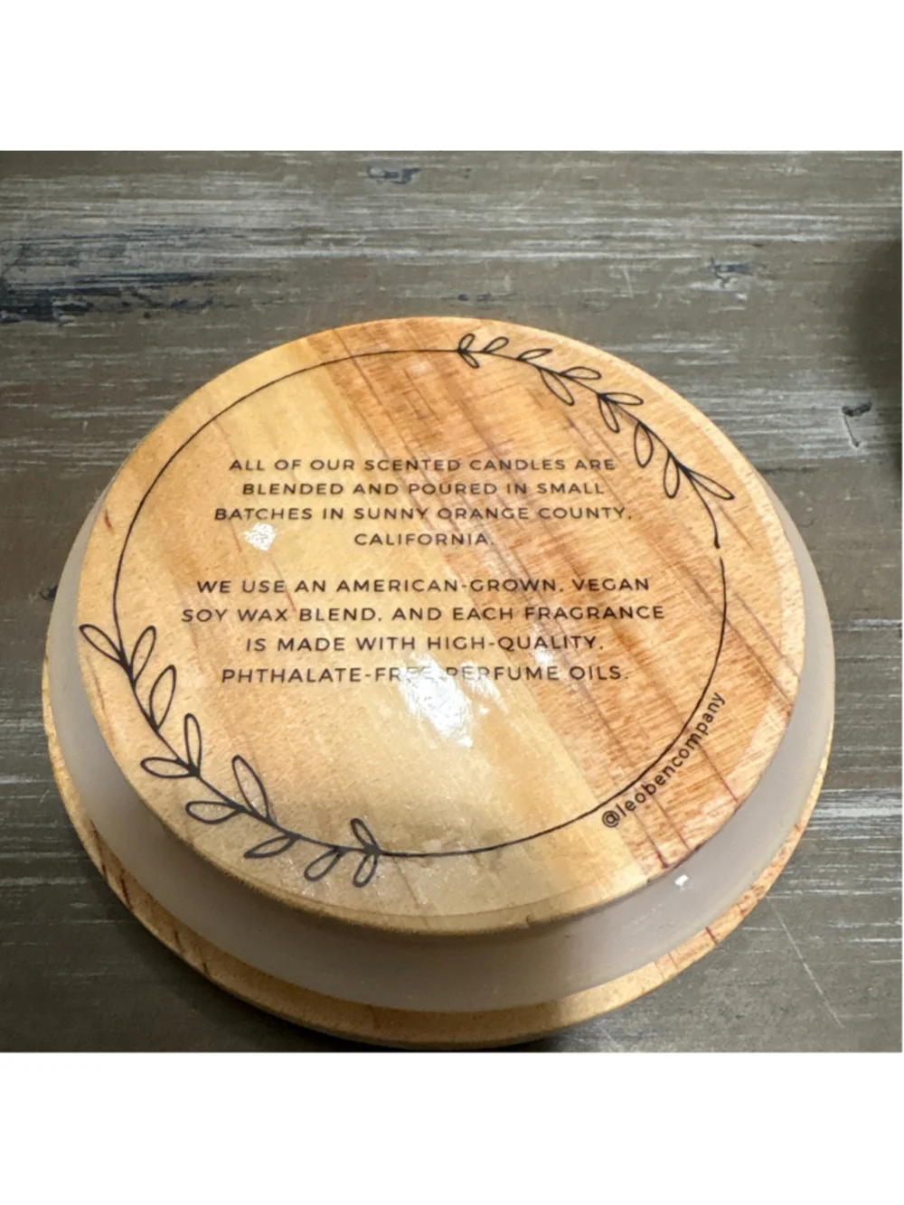 Leoben Company Hemp & Eucalyptus Scented Soy Candle Size 9 oz. 40 hrs.